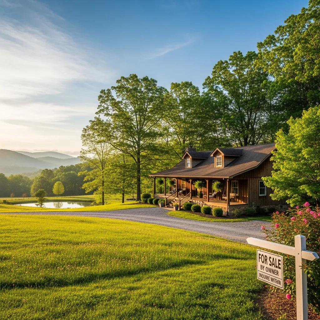 West Virginia property landscape showcasing a charming house amidst greenery