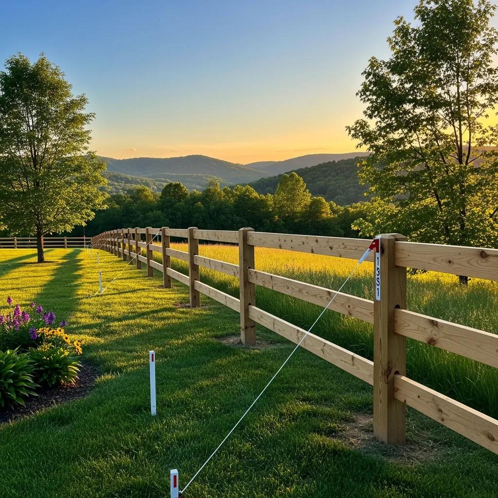 West Virginia property landscape with clear boundary markers and a serene view