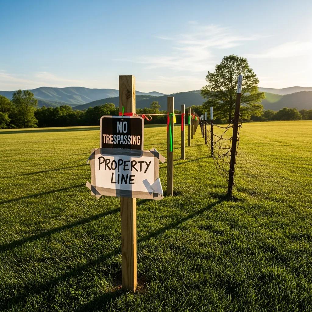 West Virginia property landscape with marked boundary lines