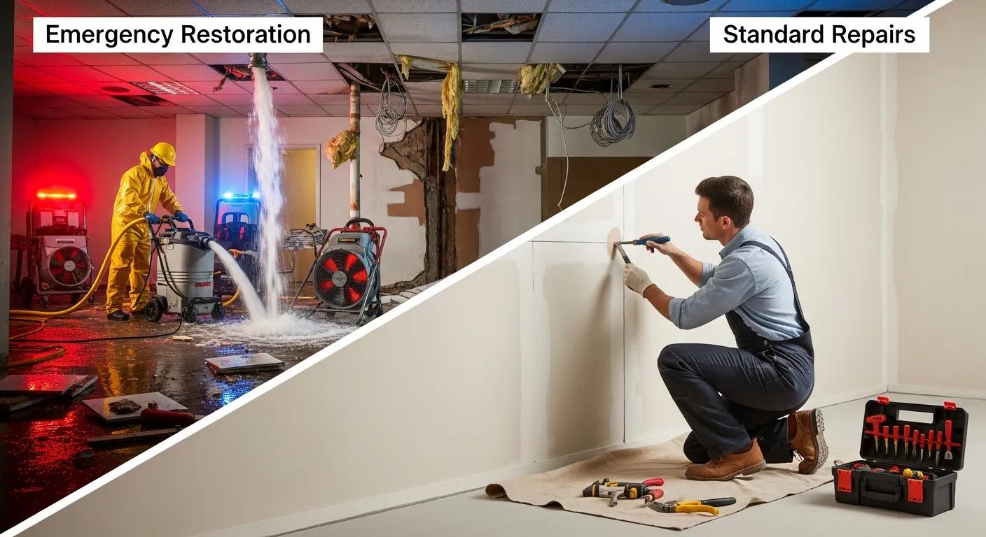 Emergency Property Restoration vs. Standard Repair Services