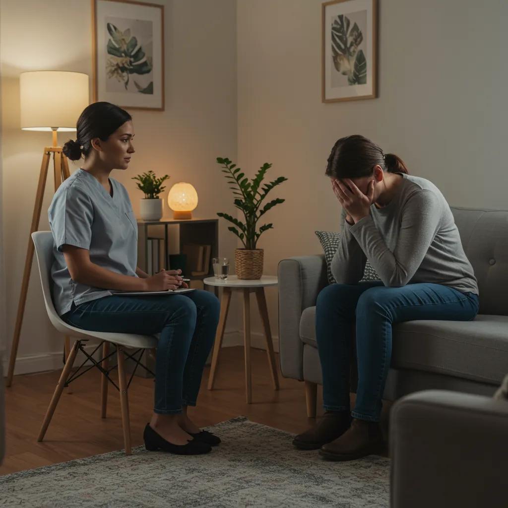 Compassionate therapy session illustrating support for grief and bereavement