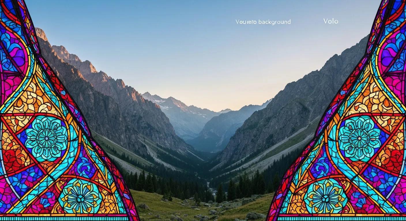 Mountain Charm in Stained Glass