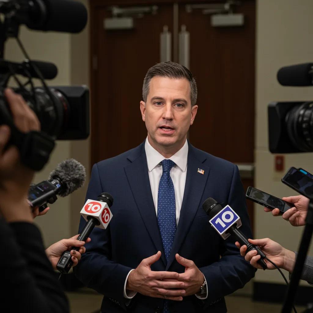 Public Information Officer engaging with media at a press conference