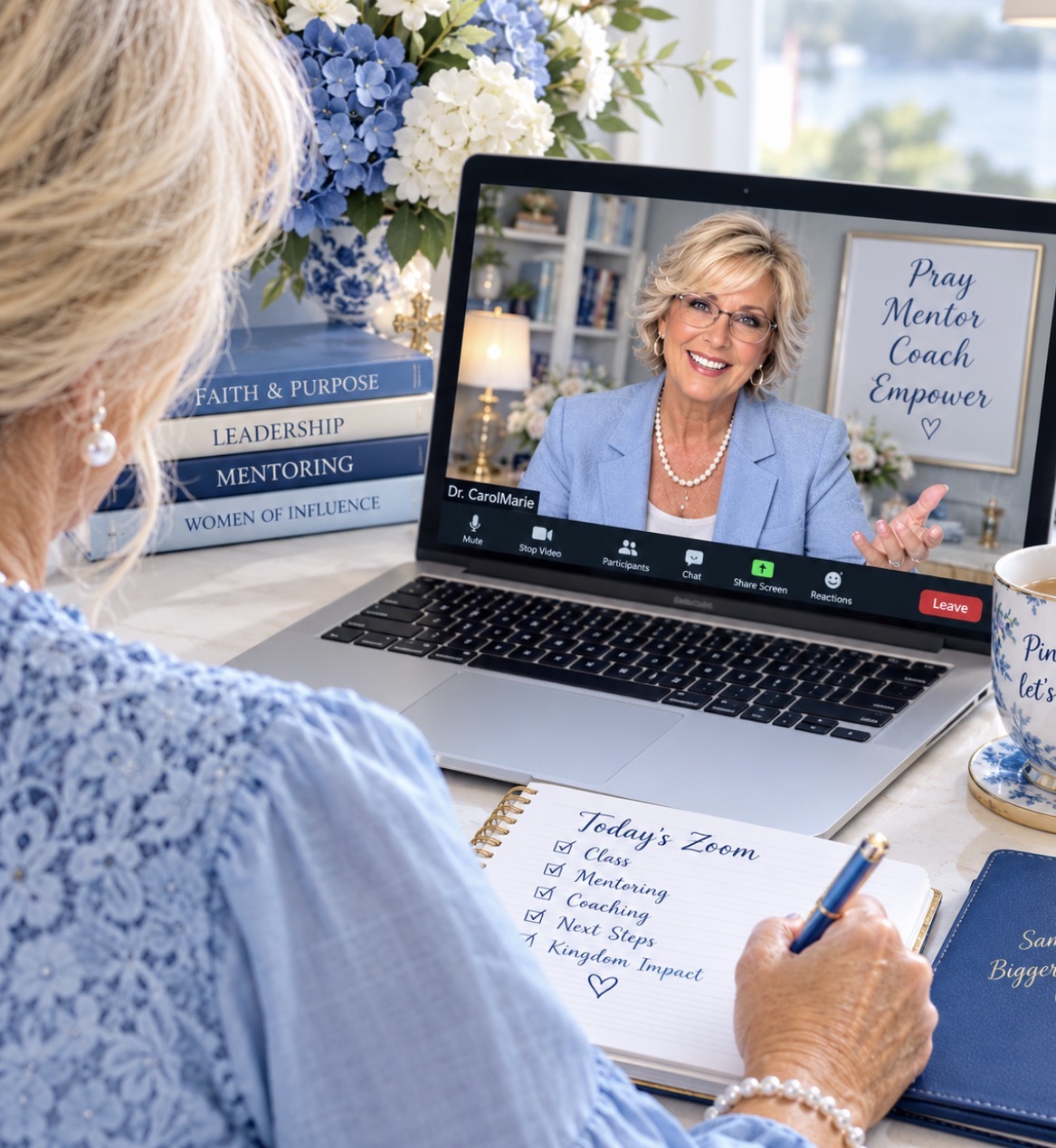 Dr. CarolMarie live on Zoom mentoring session