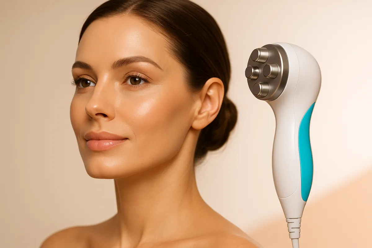 Woman with firm lifted skin after RF radiofrequency skin tightening at Premier Solutions Lakeland FL