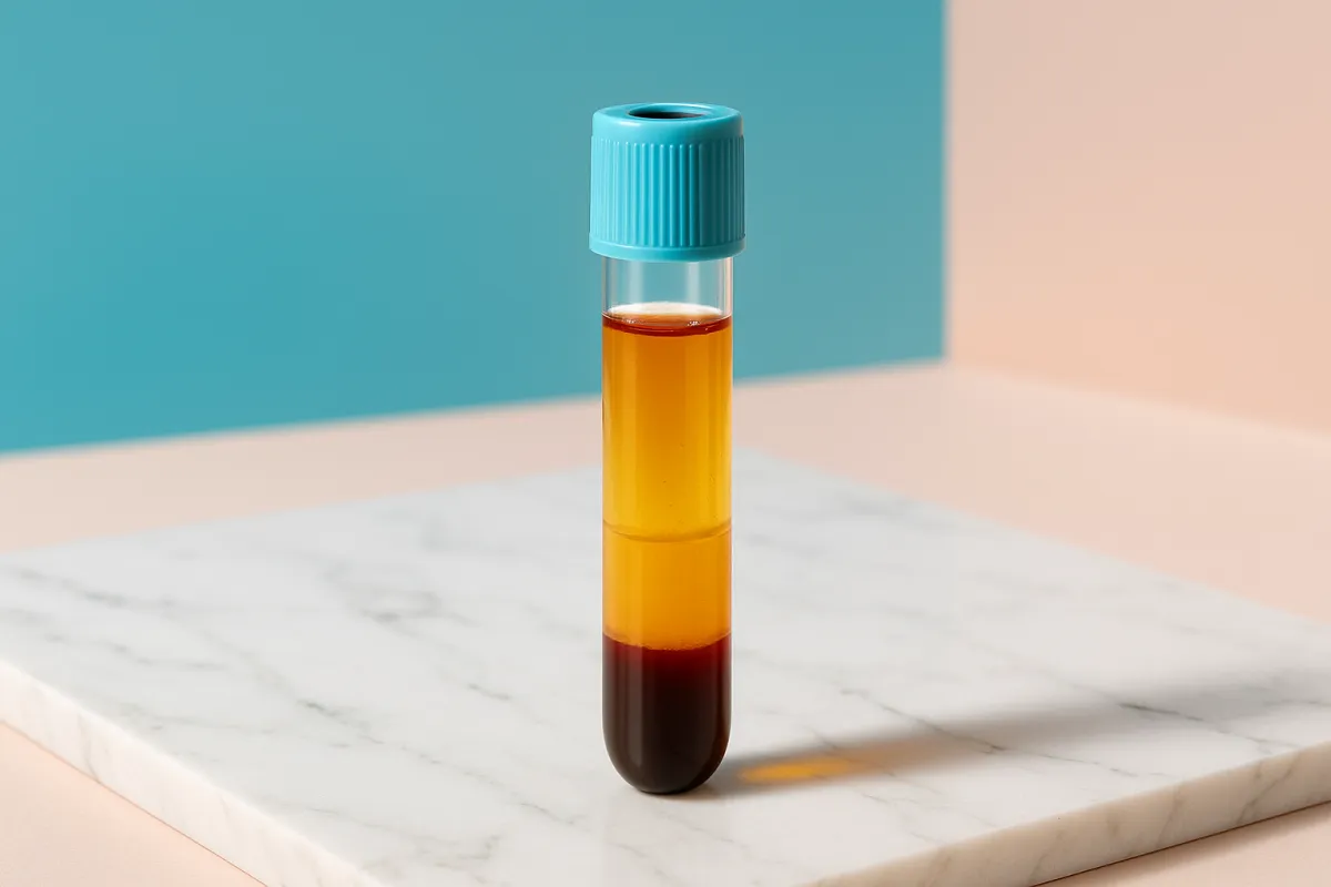 PRP platelet rich plasma therapy golden serum vial at Premier Solutions med spa Lakeland FL