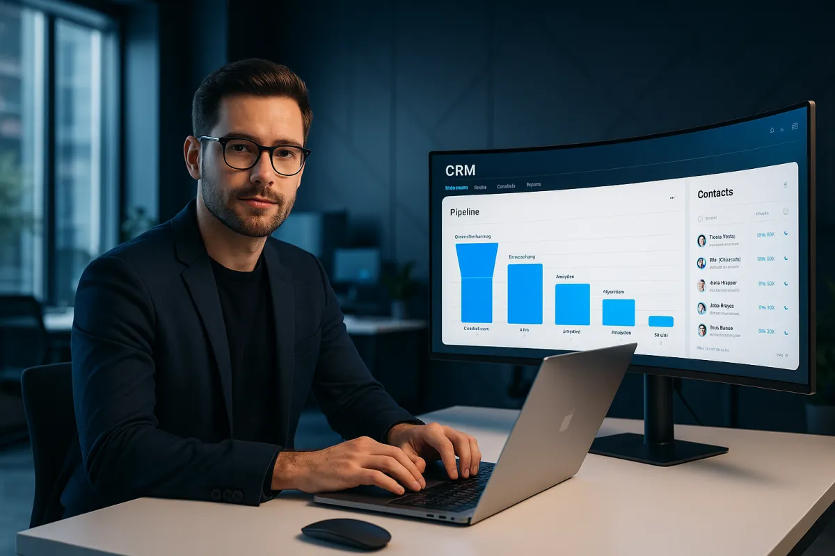 Bestes CRM für Marketing-Agenturen 2026 – Agentur-Team mit GoHighLevel CRM-Dashboard