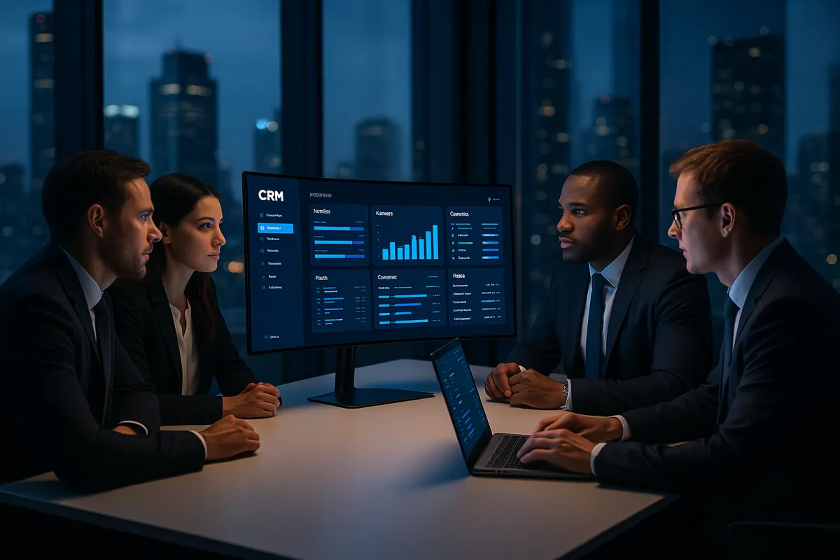 Bestes CRM für B2B Unternehmen 2026 – B2B-Team mit GoHighLevel CRM-Dashboard