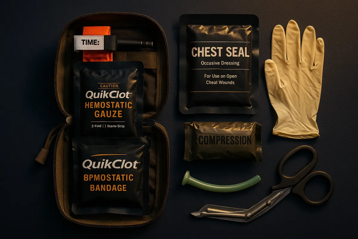 best IFAK EDC trauma kit 2026 individual first aid kit with tourniquet hemostatic gauze and chest seal
