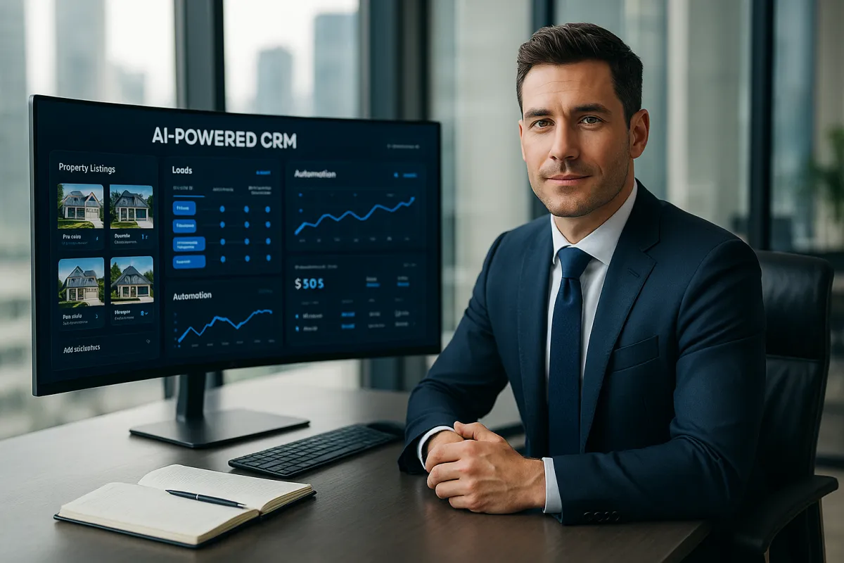 Immobilienmakler mit KI-CRM-Dashboard – GoHighLevel für Immobilienmakler 2026