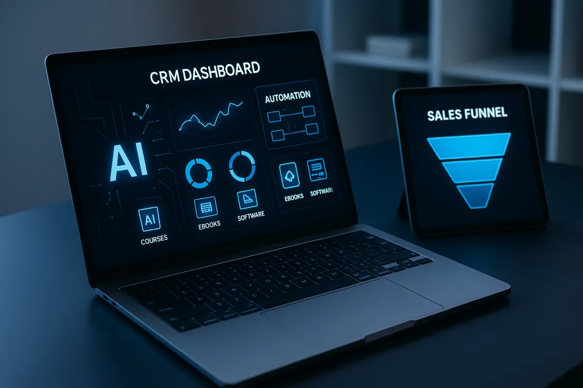 Moderner KI-CRM-Arbeitsplatz für digitale Produkte – Bestes KI-Tool für digitale Produkte 2026 GoHighLevel