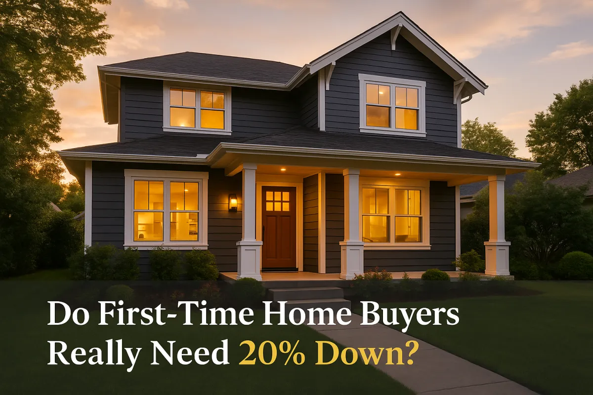 Beautiful modern home exterior for first-time homebuyer blog post about down payment myths