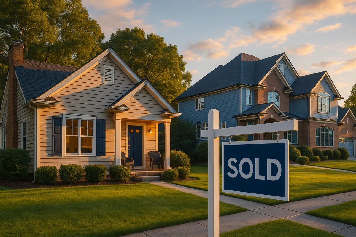 Beautiful suburban home in Northwest Metro Atlanta at golden hour representing Team Haigh Realty Trade-In Program for buying before selling
