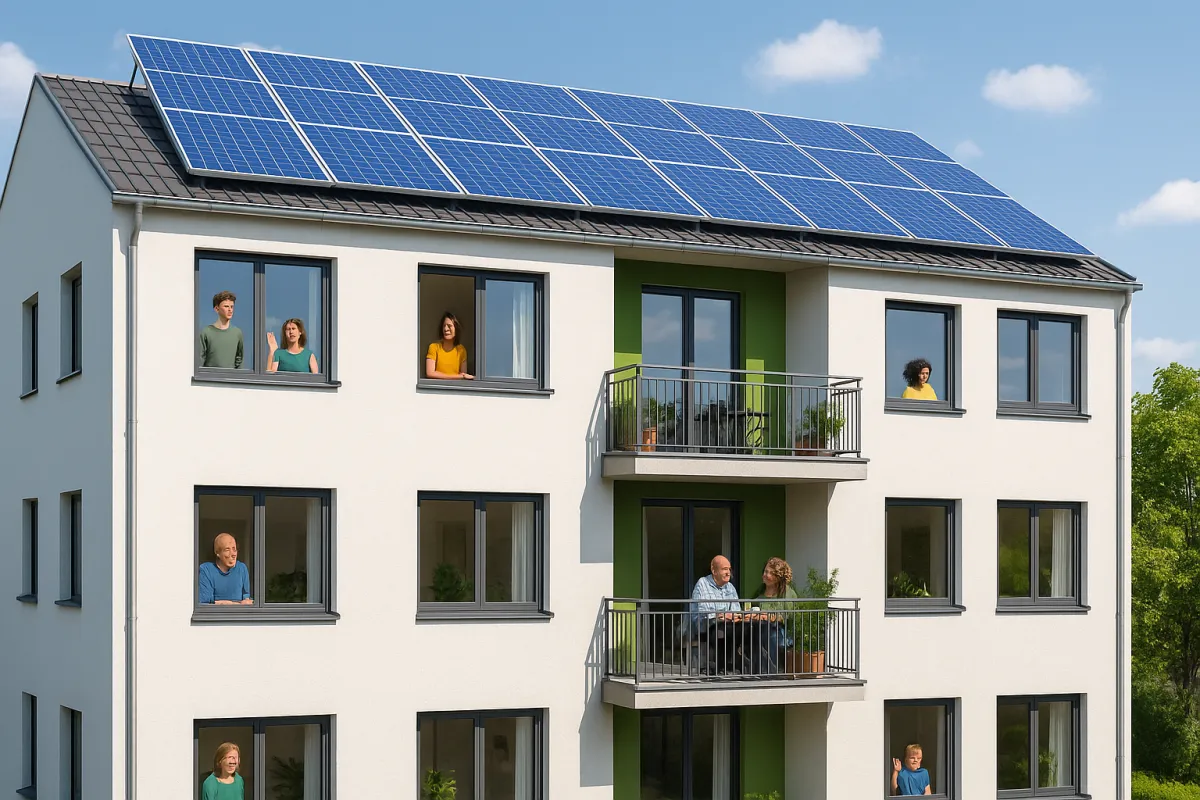 Mehrfamilienhaus in Würzburg: Gemeinschaftliche Gebäudeversorgung mit PV