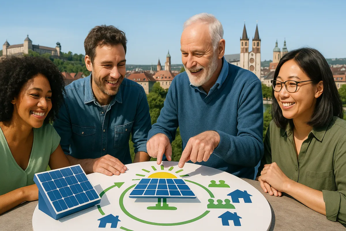 Solar ohne eigenes Dach in Würzburg: Bürgerenergie, Beteiligungen und Energy Sharing