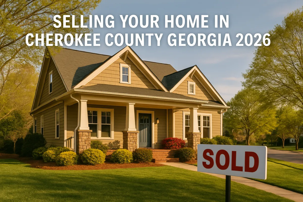 Beautifully staged craftsman home with SOLD sign in Cherokee County Georgia — 2026 seller's guide by Team Haigh Realty covering Woodstock, Canton, and Holly Springs
