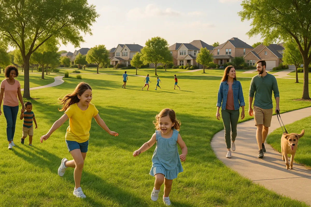 Families enjoying outdoor park life in Anna Texas community