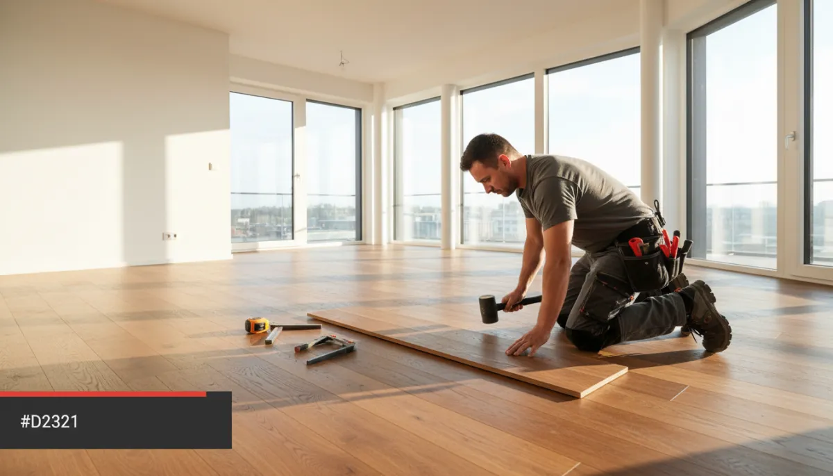 Flooring installation cost Charlotte NC — professional installer laying hardwood floors in a Charlotte home by JB Roza Flooring