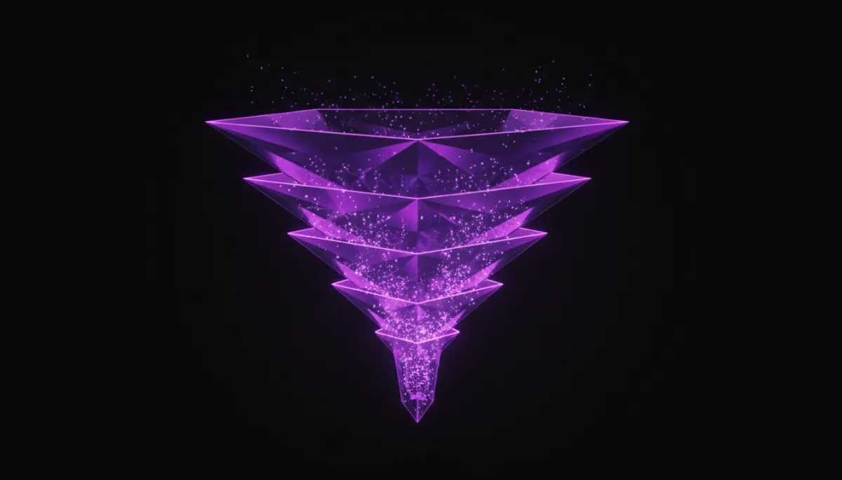 AI Sales Funnel Visualization β Abstract Deep Purple Digital Art