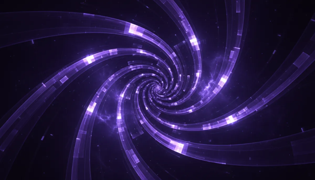 Abstract deep purple and electric violet digital flow symbolizing AI transformation for Florida local businesses