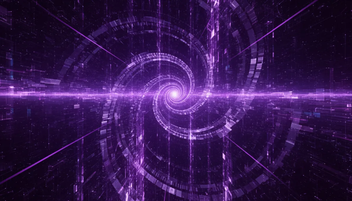 Abstract AI digital energy flow in deep purple and violet — representing the AI revolution hitting Florida local businesses