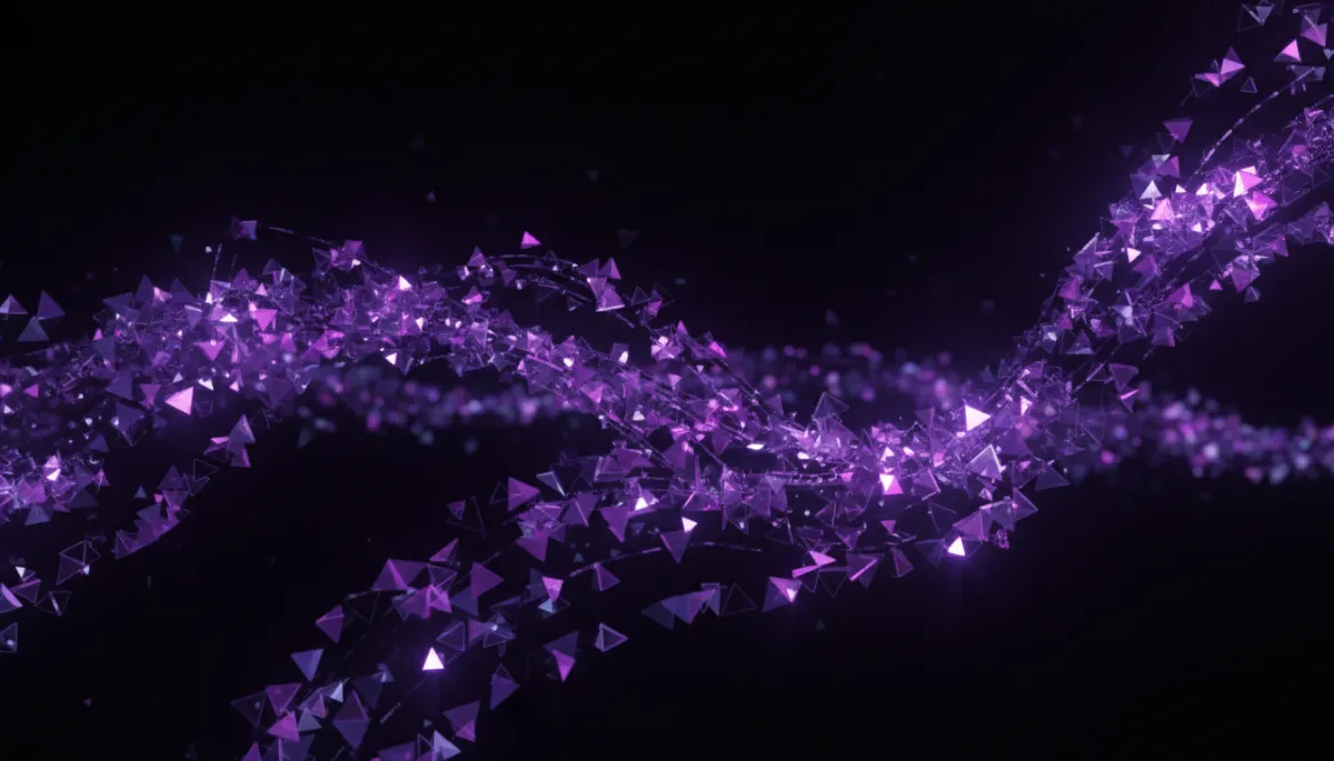Abstract digital AI data flow visualization in deep purple and electric violet - AI Employers Newsletter