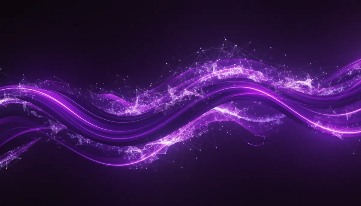Abstract AI digital transformation wave in deep purple and electric violet — AI Employers Newsletter