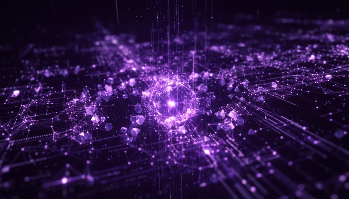 AI workflow for content creators — abstract deep purple and electric violet digital art