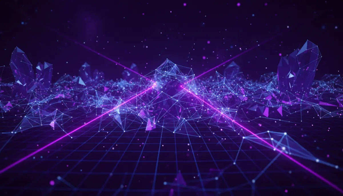 Abstract AI technology visualization in deep purple and electric violet — digital transformation for Florida businesses