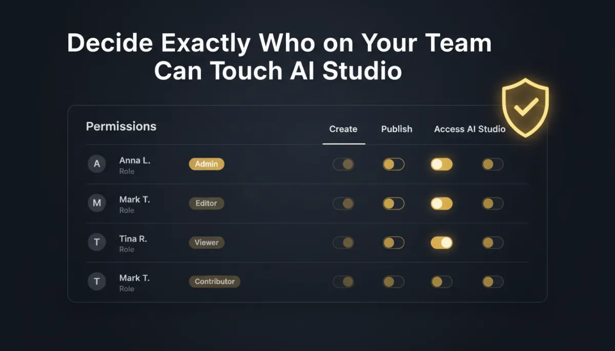 Decide Exactly Who on Your Team Can Touch Savage AI Studio