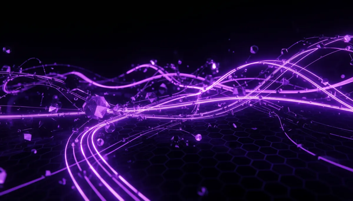 Abstract AI neural network visualization in deep purple and electric violet β AI strategy for Florida business owners