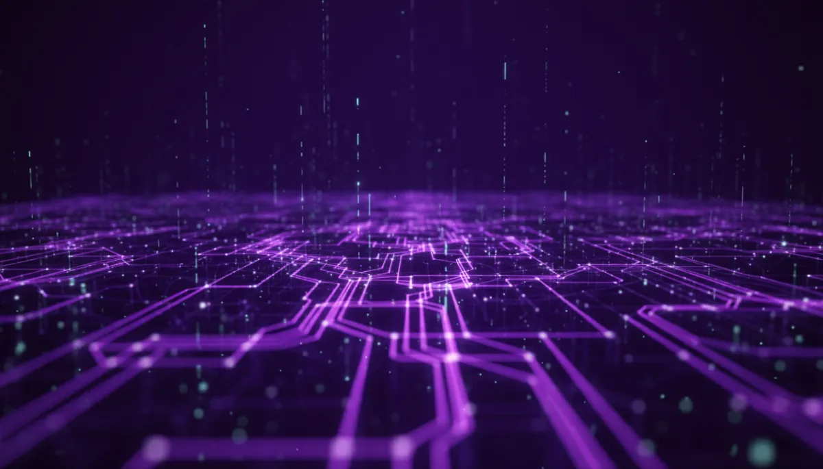 Abstract deep purple digital neural network visualization β AI transformation for Florida local businesses