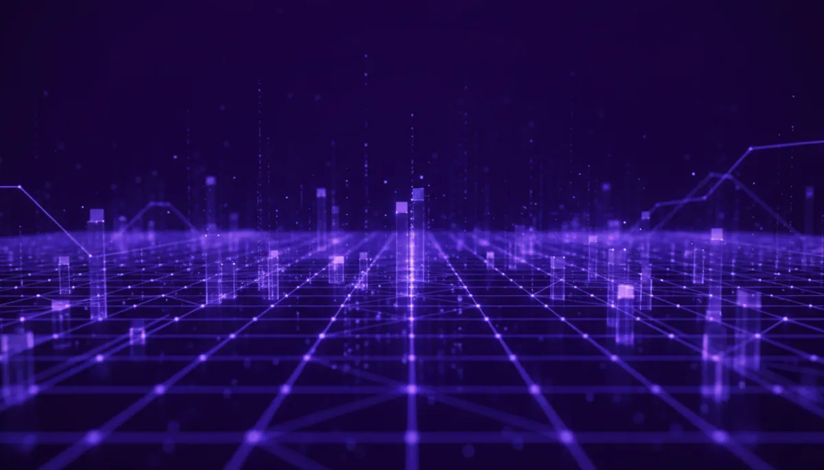 AI Content Creation Technology — Deep Purple Digital Neural Network Abstract