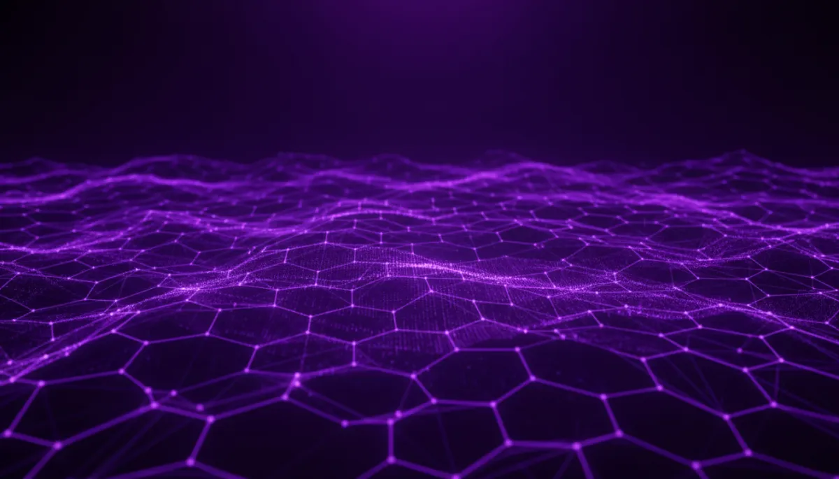 Abstract deep purple and electric violet digital network visualization β AI automation for Florida businesses