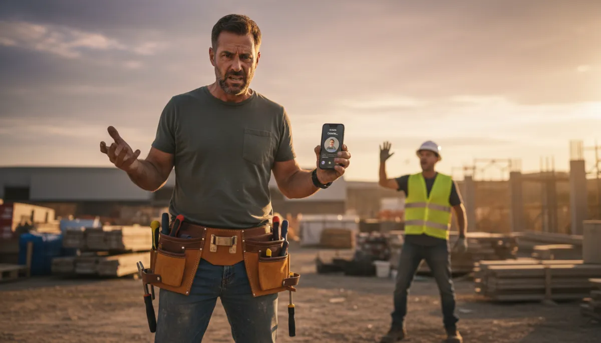 Local contractor struggling with missed calls while working on a job site