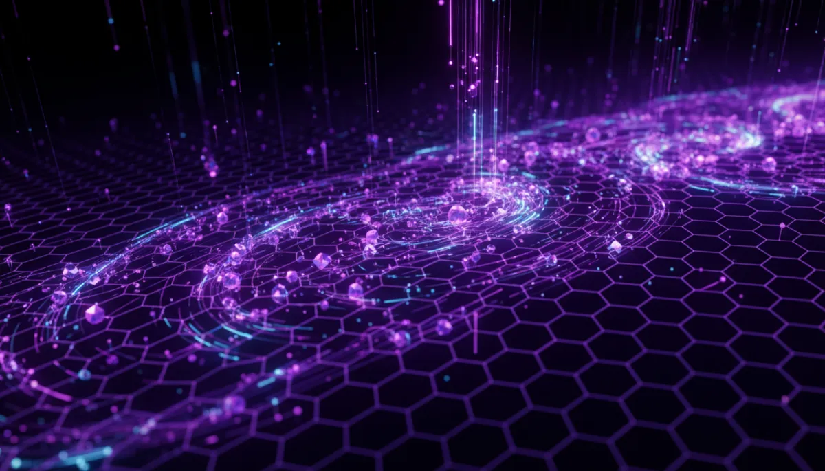 Abstract deep purple and electric violet digital neural network visualization for AI content creators