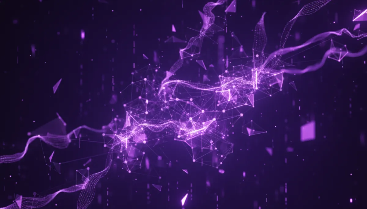 Abstract AI technology visualization β deep purple and violet neural data streams representing AI automation for Florida business owners