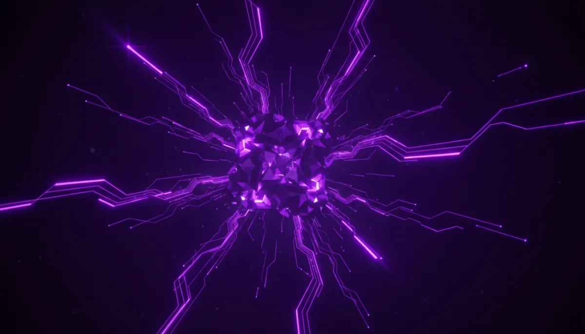 Abstract deep purple digital network visualization representing AI transformation for Florida businesses