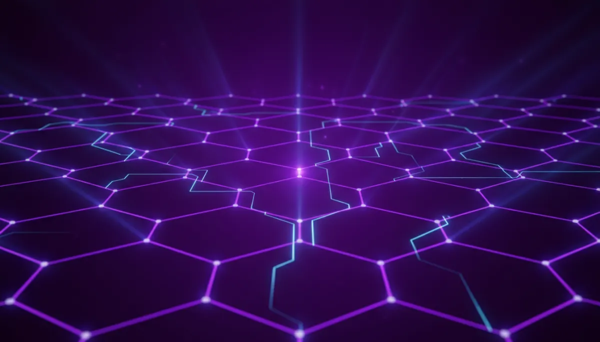 Abstract deep purple and electric violet geometric hexagonal network β AI Employers Newsletter