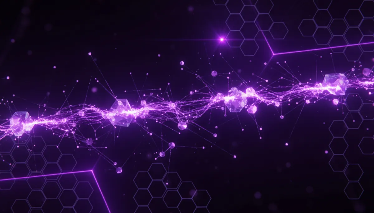 Abstract AI neural network visualization deep purple electric violet