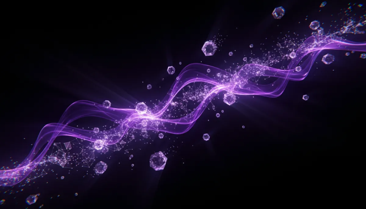 Abstract deep purple digital technology visualization representing AI transformation for Florida content creators