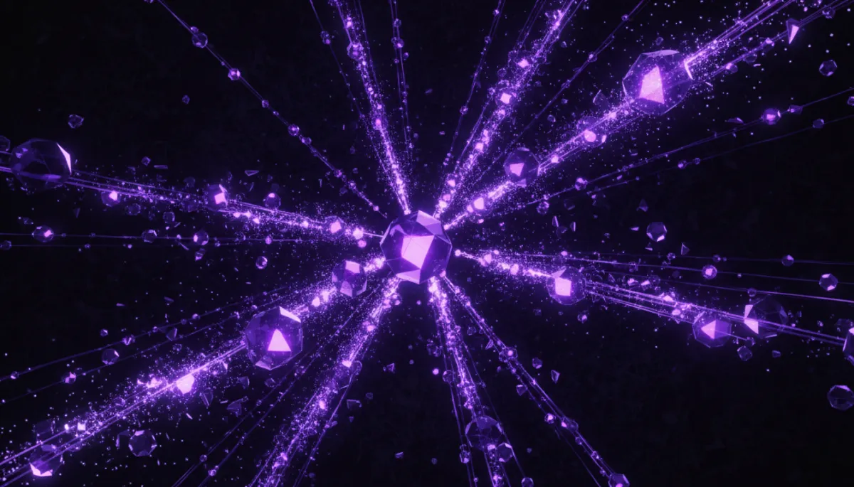 Abstract AI neural network visualization in deep purple and electric violet β AI content strategy for Florida creators