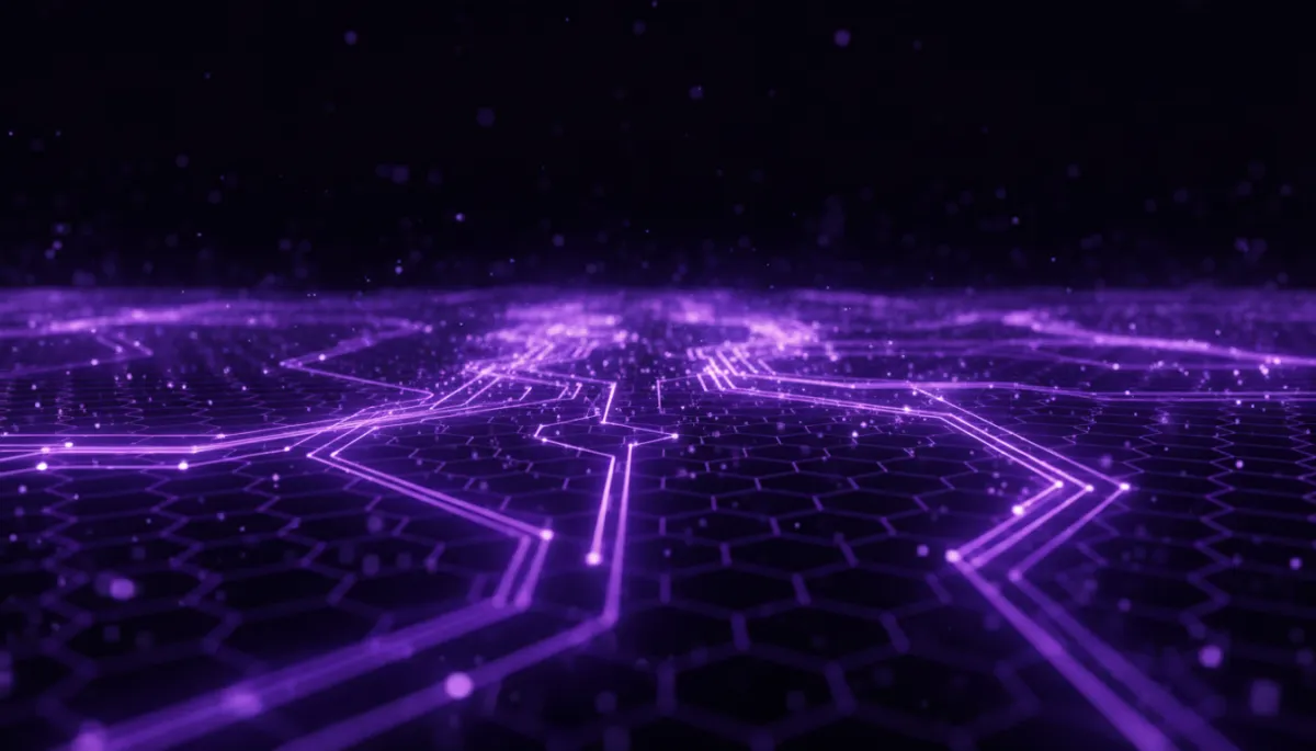 Abstract AI digital technology visualization in deep purple and electric violet — AI Employers Newsletter