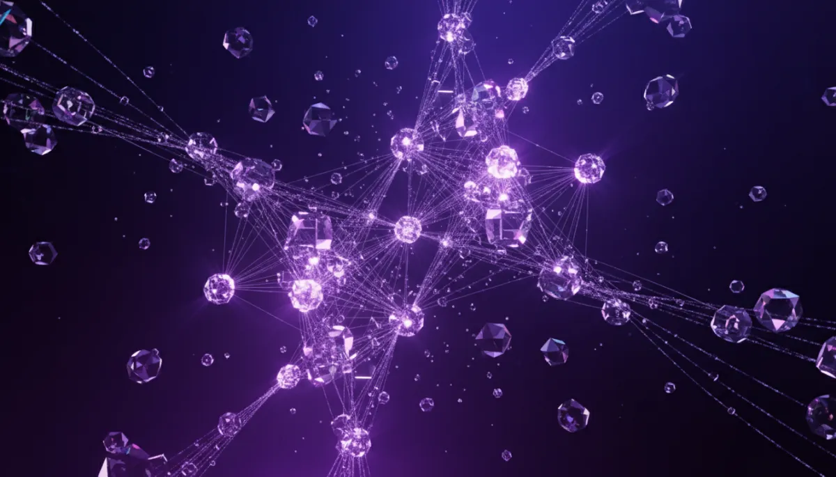 Abstract AI technology visualization β deep purple and electric violet digital data flow