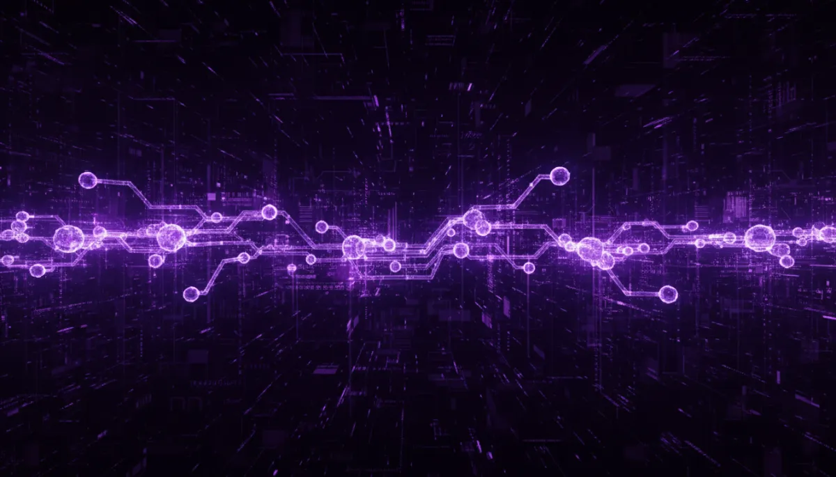 Abstract AI neural network visualization in deep purple and electric violet — AI Employers Newsletter