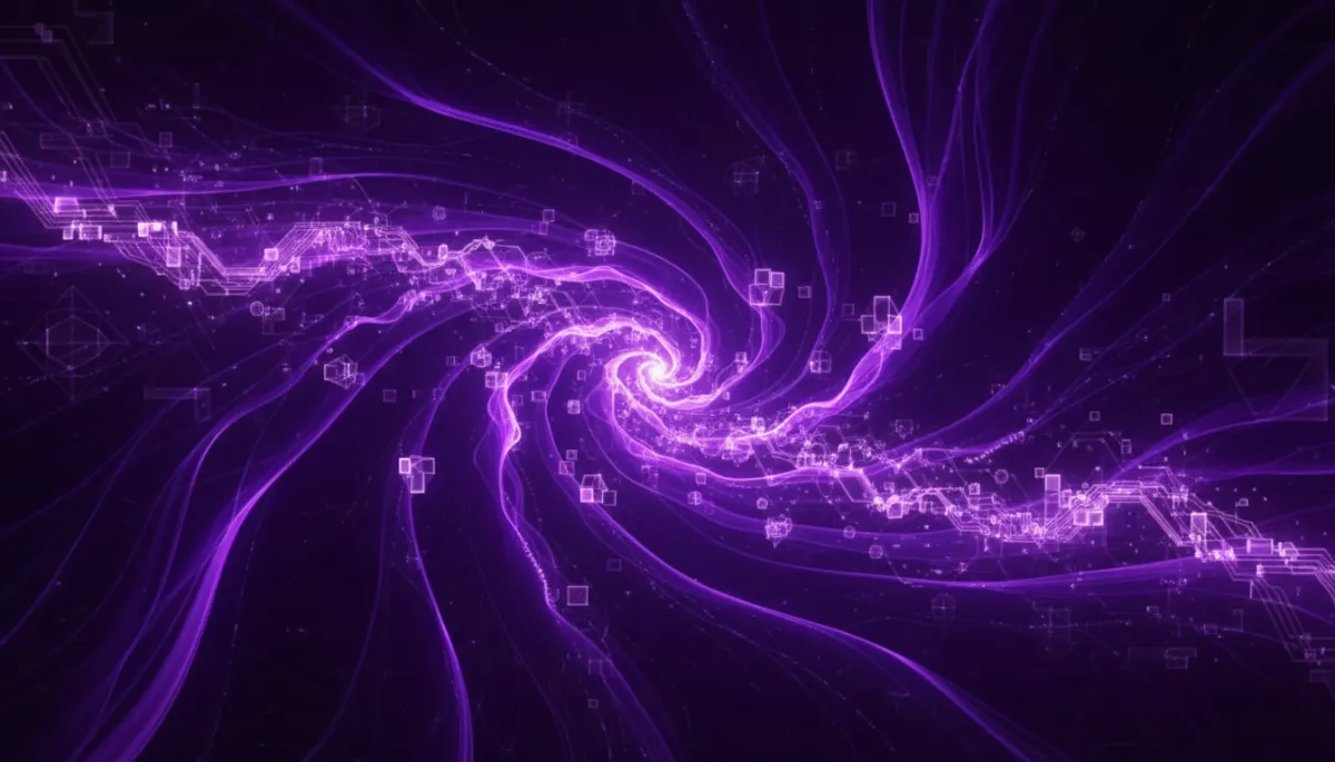 Abstract deep purple and electric violet digital technology visualization for Florida content creators