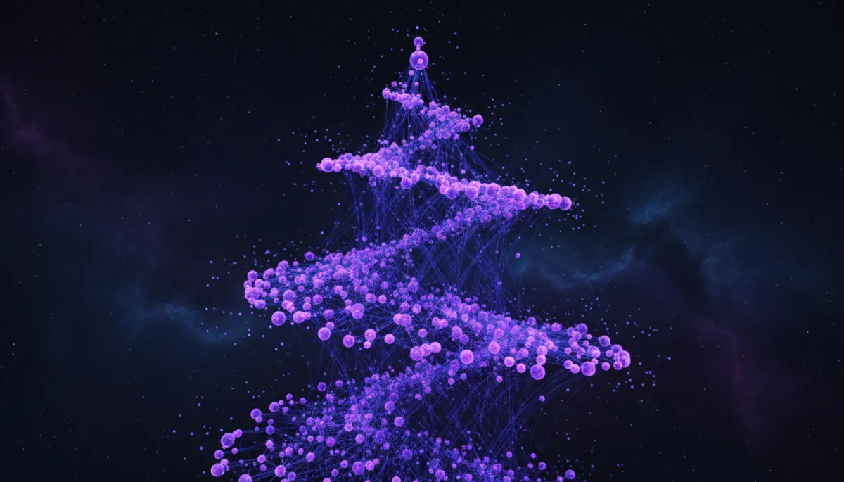 Abstract purple knowledge network nodes ascending — AI Employers Newsletter