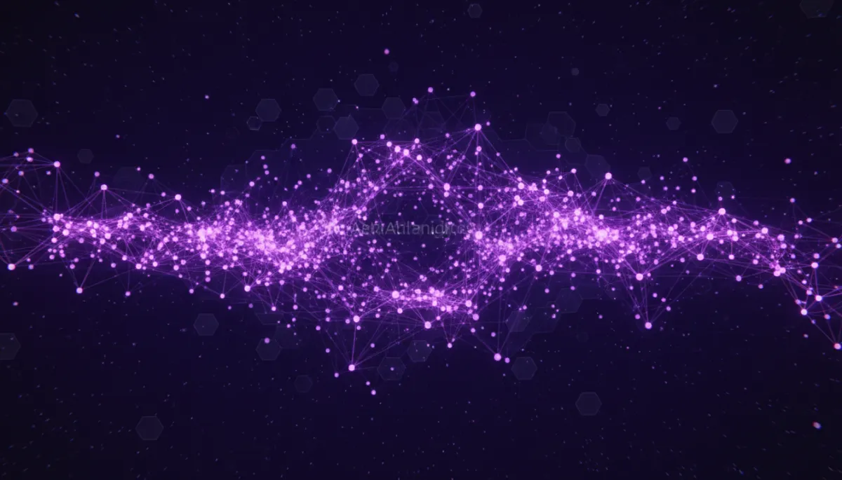 Abstract AI neural network visualization in deep purple — AI Employers Newsletter