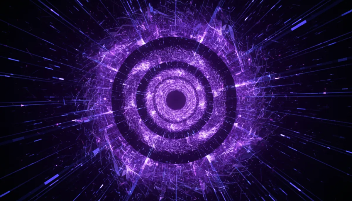 AI content system for creators β deep purple digital abstract technology vortex