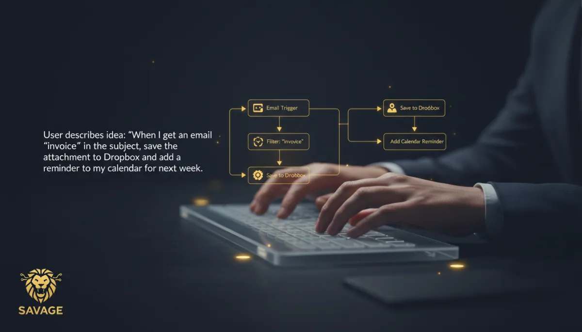 Tell It What You Need. Savage AI Builds the Workflow.